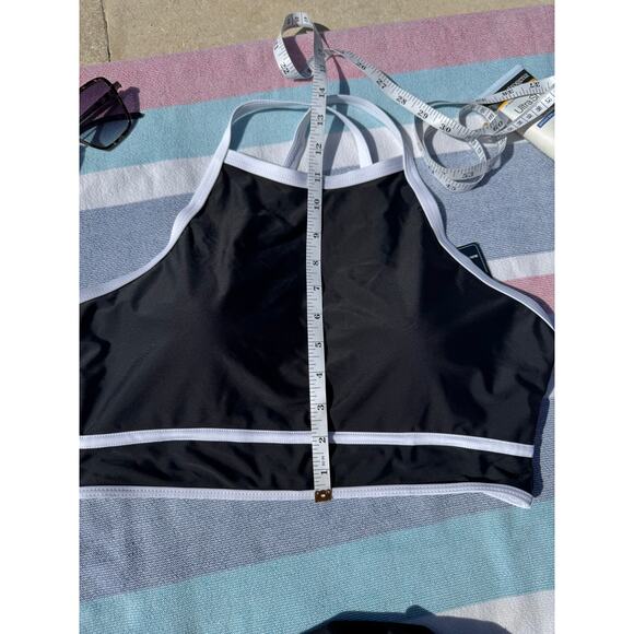 NWT, Blooming Jelly, High Neck Bikini, Black and White, Sz L - Picture 6 of 10